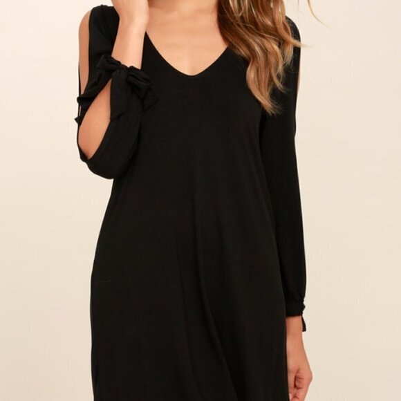 NEW Lulu's Glory of Love Black Shift Dress - Picture 6 of 6